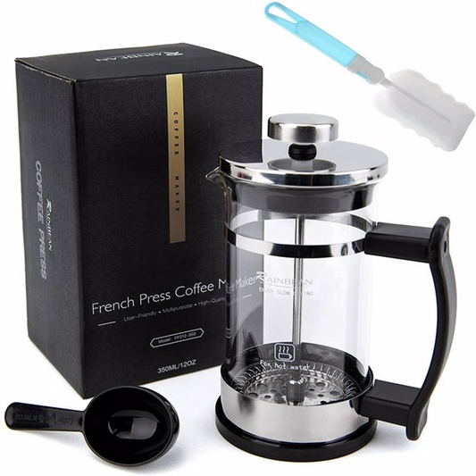 350ml Mini French Press Coffee Maker with Spoon Brush